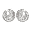Geometric women's earrings with exaggerated irregular pleated design and concave-convex texture in gold finish