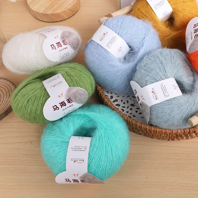 DIY mohair scarf weaving kit with one ball of wool in a choice of 34 colours.