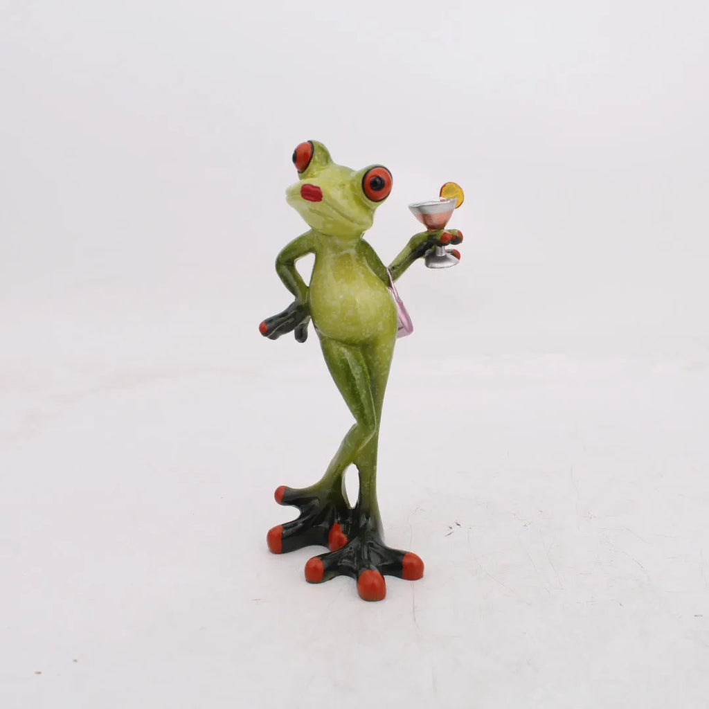 Resin frog decoration figurine in pastoral style for home interiors