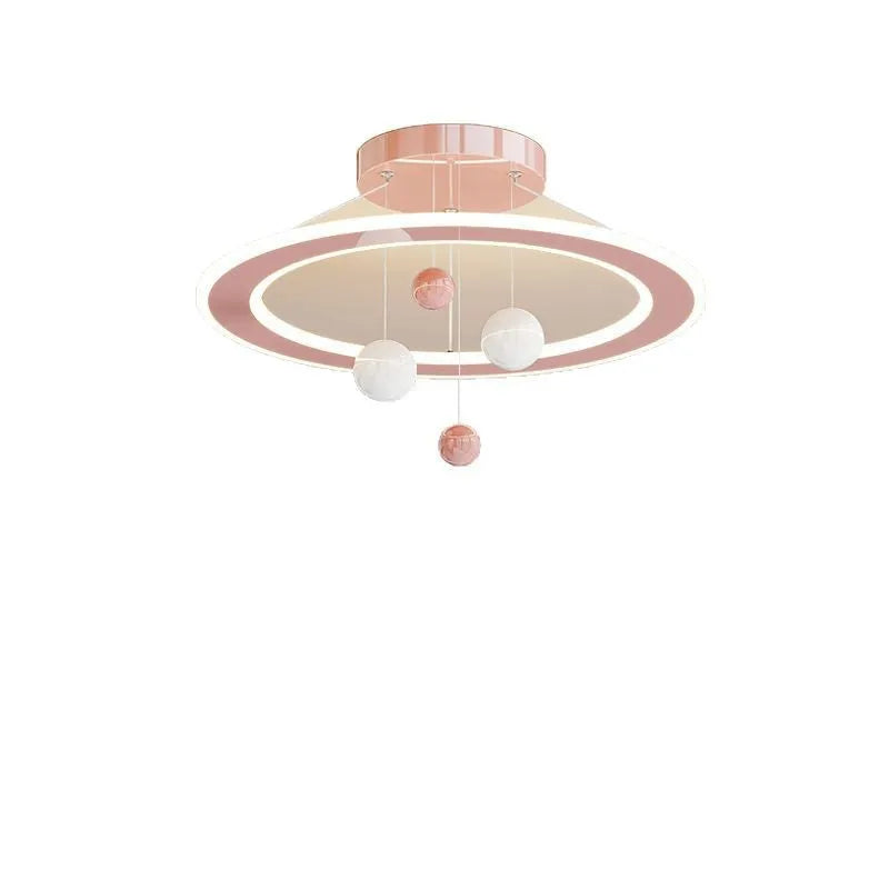 Modern white or pink children's bedroom chandelier ceiling lamp.