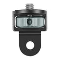Aluminium alloy sports camera adapter with 1/4 inch thread for tripod mounting in multiple colour options