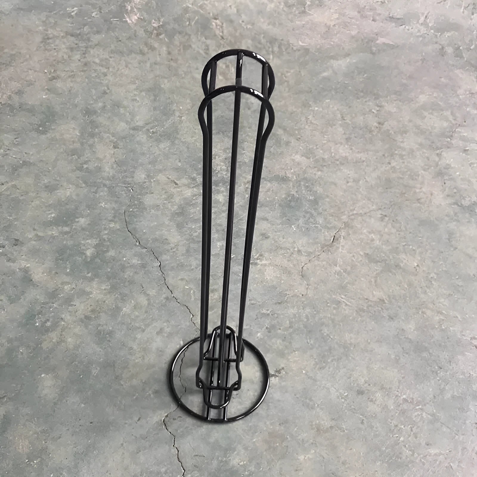 Wrought iron coffee capsule storage rack holding 20 pods in spray black finish