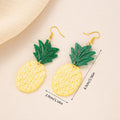 Drop-shaped alloy earrings with a colourful acrylic jackfruit design on a hook.