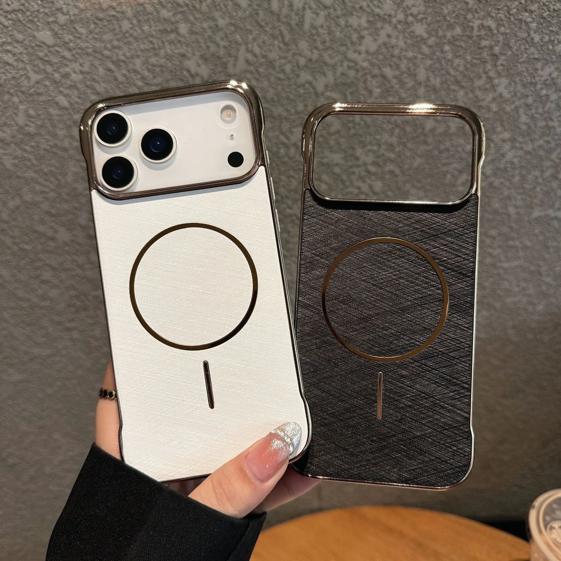Electroplating frameless magnetic phone case for iPhone 17 in multiple colour options