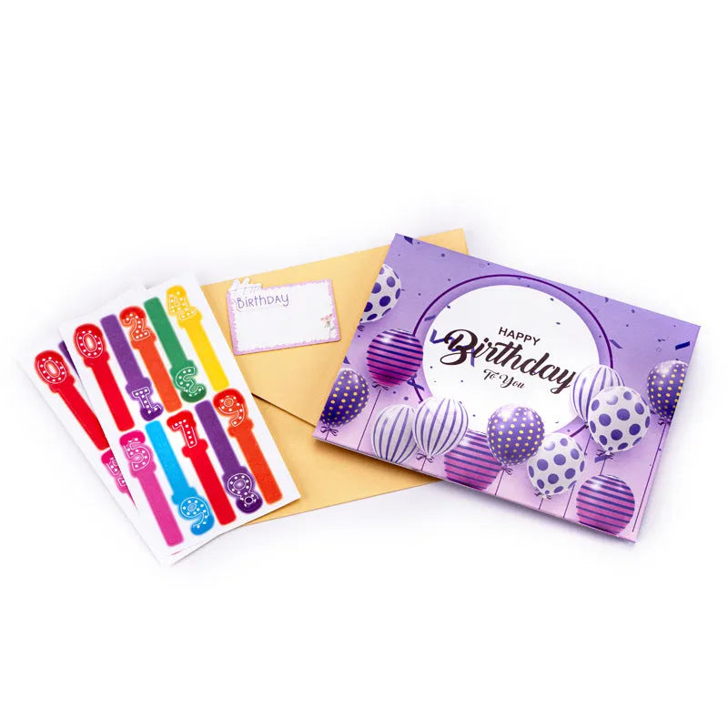 Musical 3D birthday card with Chinese ink style cake design showing manual folded paper construction