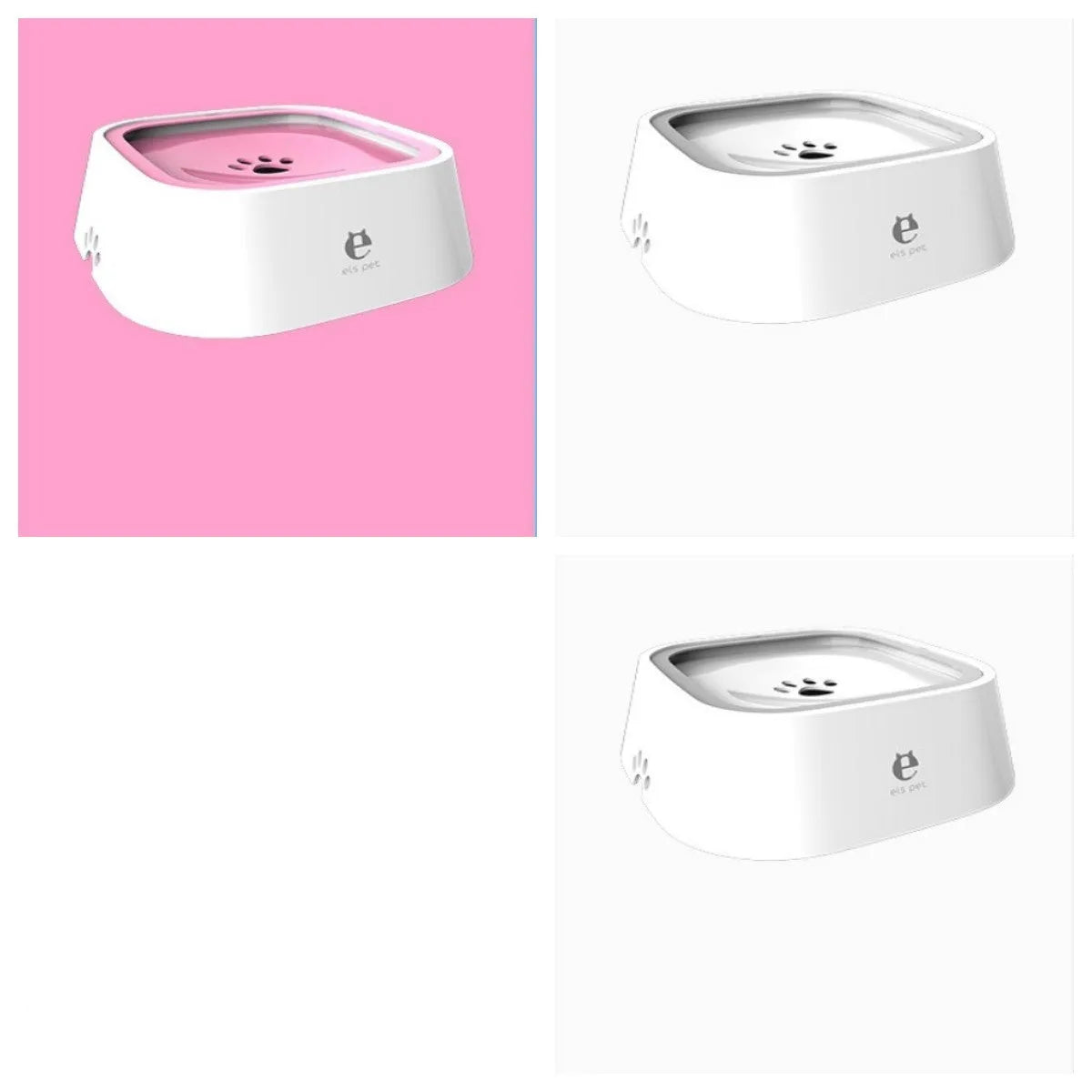 1.5L grey pet water bowl with floating plate, ABS and PP construction, anti-overflow design