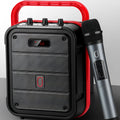 MS62AI portable Bluetooth speaker with wireless microphone, measuring 241x145x329mm.