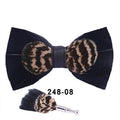 Handmade feather bow tie, 12cm x 6cm, polyester yarn, unisex adult flat head bow shape for parties and banquets