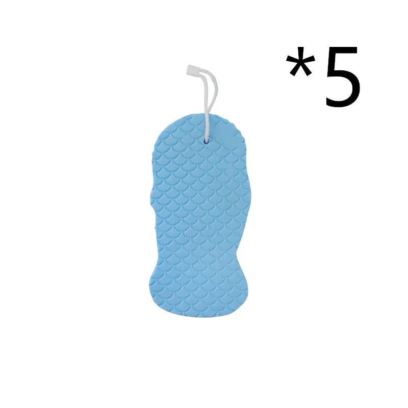 White 3D fish scale pattern bath sponge ball for gentle body exfoliation