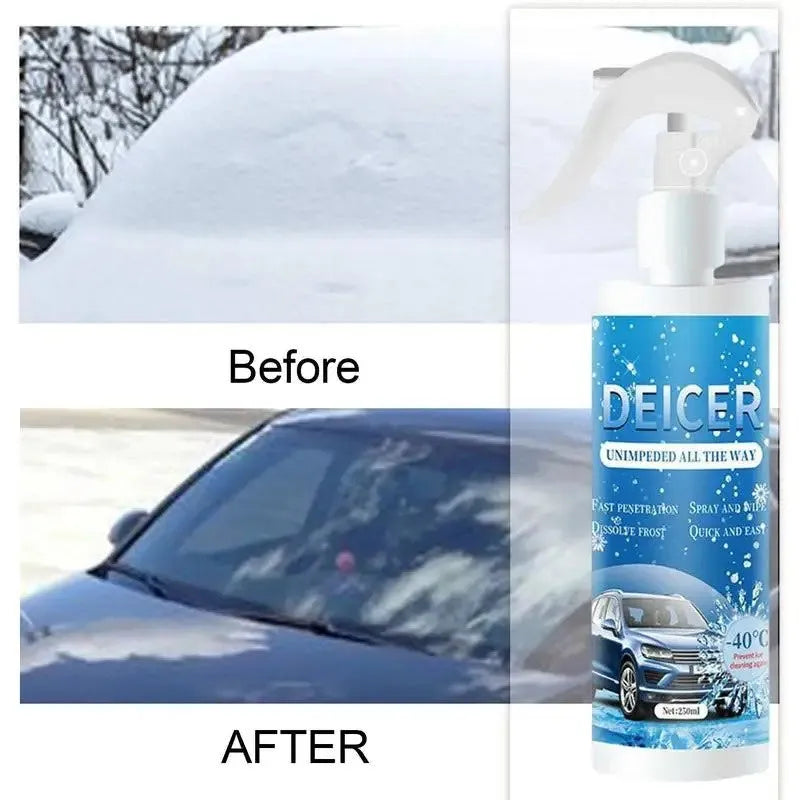 250ml car windscreen deicer spray bottle with English labelling for winter ice removal