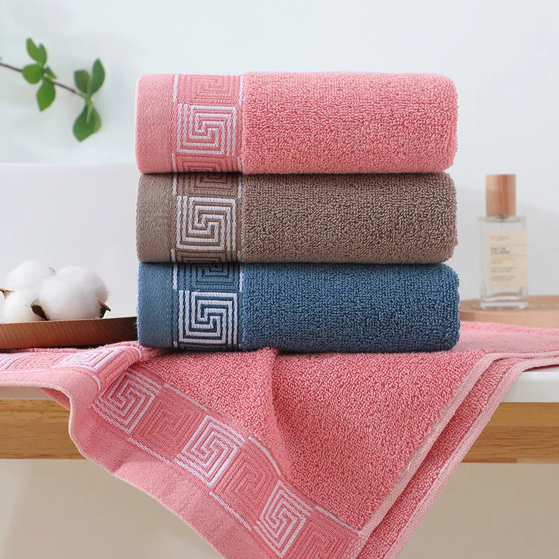 Gaoyang thickened pure cotton towel individually packaged in pink colour, 35x75cm