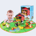 Baby play blanket with animal themes measuring 1cm thick for crawling practice and early education