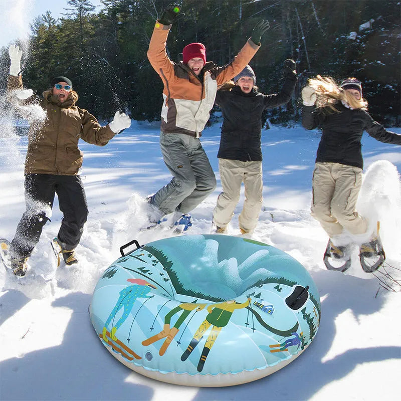 PVC winter skiing ring toy in snow mountain design for children's outdoor snow play