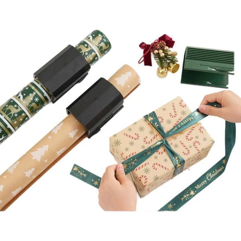 Plastic roll paper cutter in black, red, and green colour options