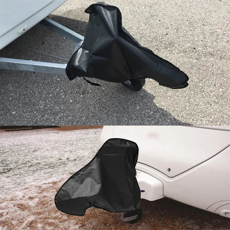 Black PVC chemical fibre RV travel trailer traction hook cover measuring 40x87x62cm