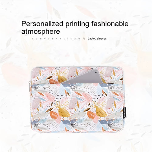 White waterproof PU leather 14 inch laptop inner bag showing its slim sleeve design.
