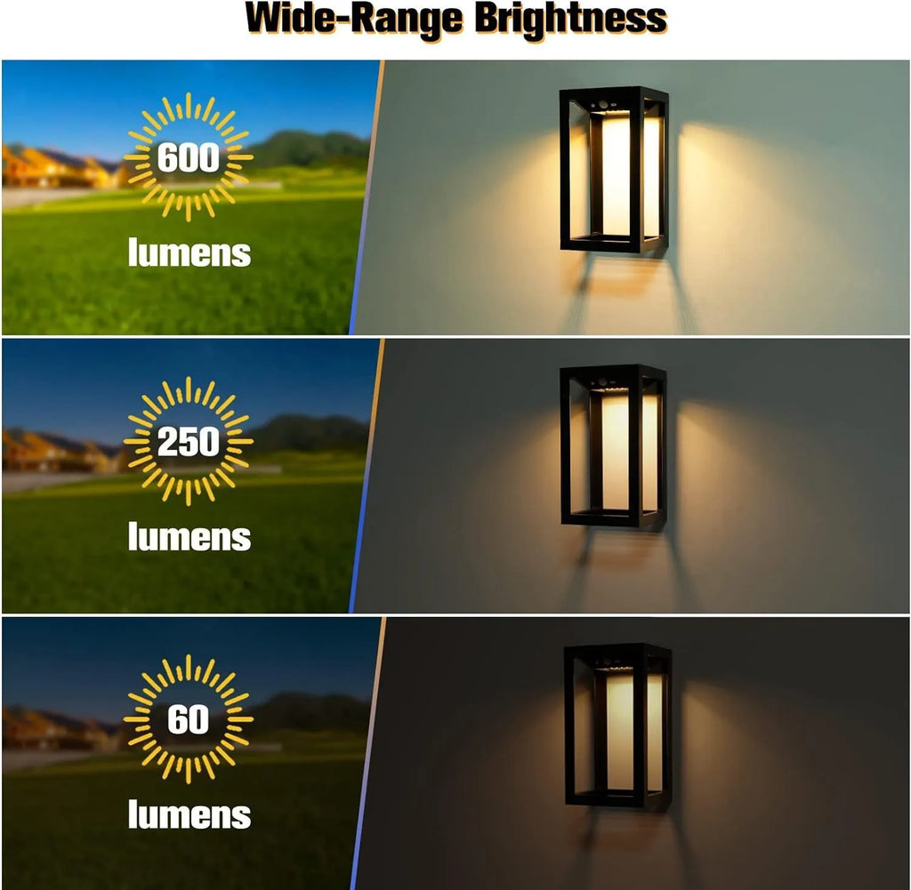 Modern Chinese style solar powered outdoor wall lamp with white plastic housing for garden courtyard lighting.
