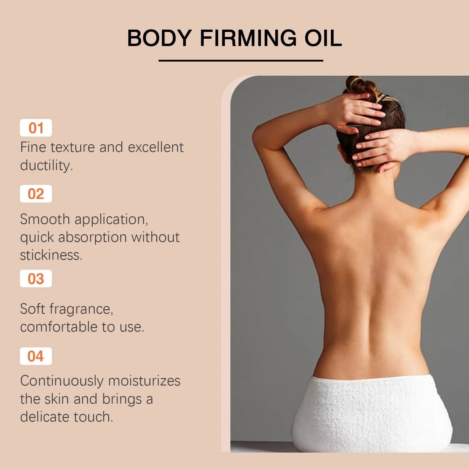 100ml bottle of nourishing firming body oil with hyaluronic acid and vitamin E