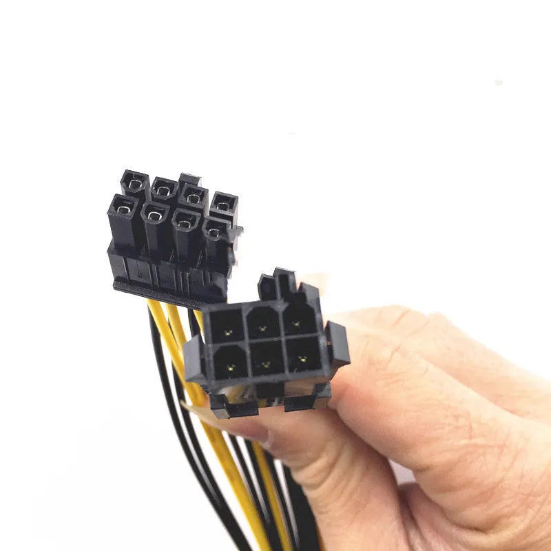 6P to 8P graphics card power cable extension with 20cm length and PCIe connectors