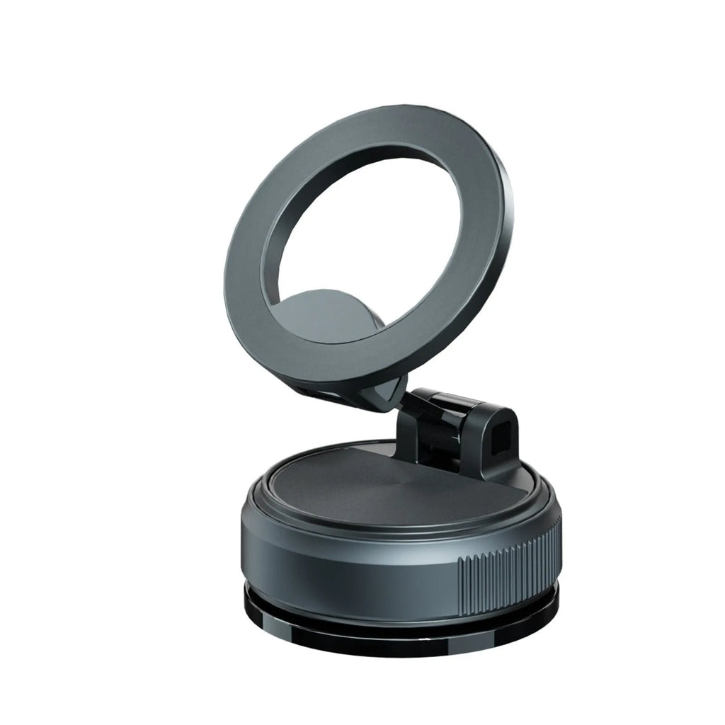 Magnetic car phone holder with suction cup mount, 7.5W, non-rechargeable, shown in black or white style options