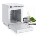 UV ozone disinfection cabinet with towel heating in black finish, front view, for household use