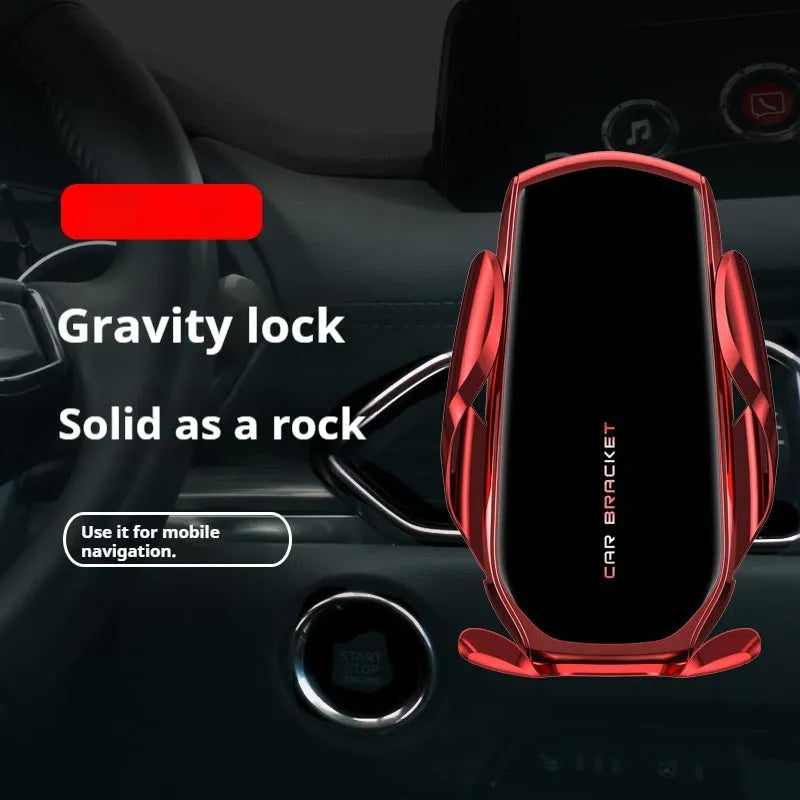 Car interior air outlet navigation support dashboard phone holder with wireless charging, black colour