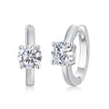 0.5-carat top-quality moissanite stud earrings in S925 silver with platinum plating on white background