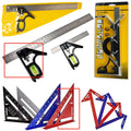 Red metal combination angle ruler set for civil surveying with two 7 inch tools and metric scale