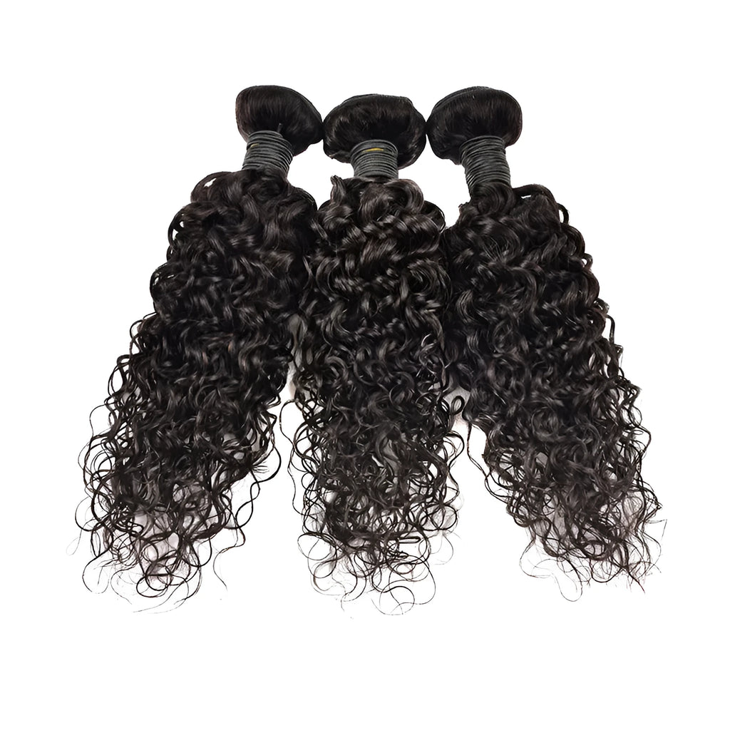 Real human hair water wave extension wig piece in natural colour, 8 to 30 inch, single pack