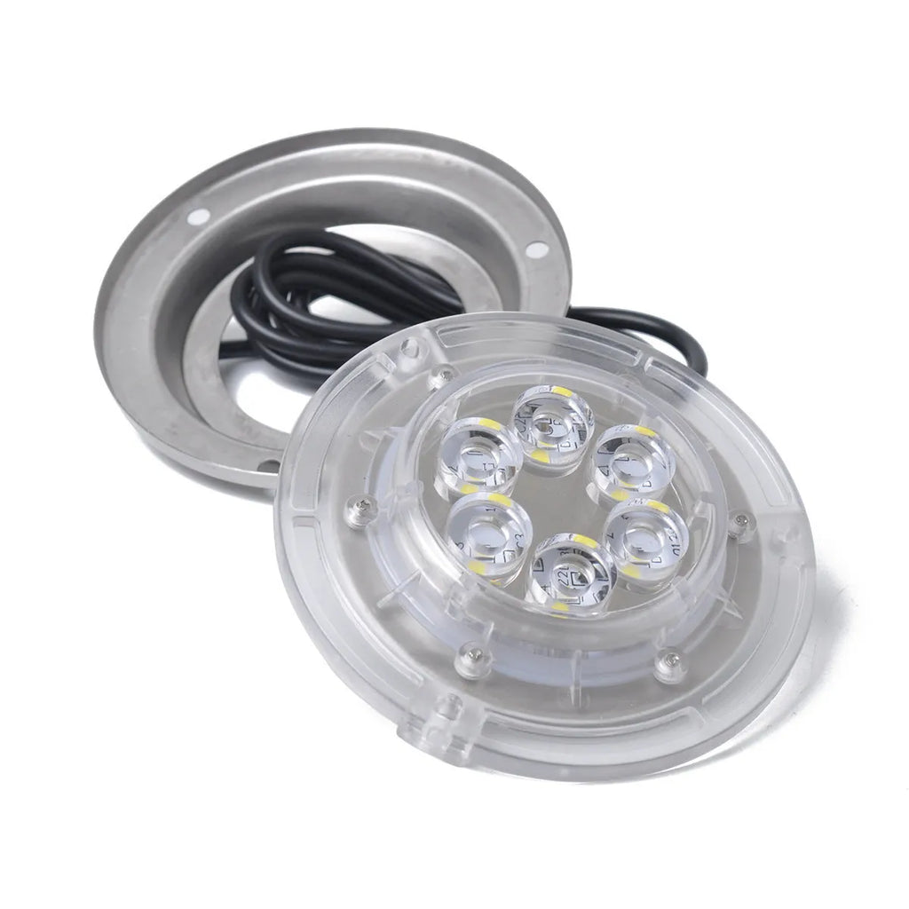 Stainless steel underwater LED marine light with 92.8mm diameter and IP68 rating for yacht accessories