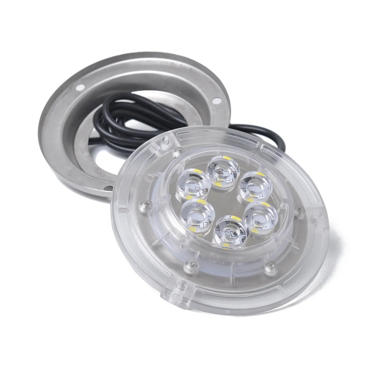 Stainless steel underwater LED marine light with 92.8mm diameter and IP68 rating for yacht accessories