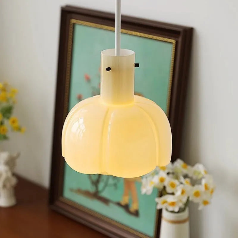 Medieval retro glass bud chandelier pendant light in caramel colour with tricolour dimming