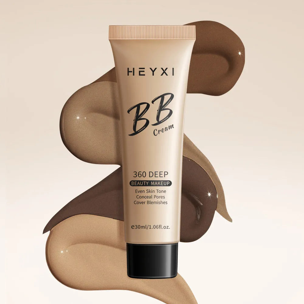 BB cream cosmetic tube in one of four shades (01, 02, 03, 04), waterproof and sweat-resistant formulation.