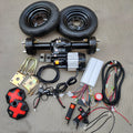 48V low-speed rear axle trolley conversion set with motor, pneumatic tyres, controller, and turn handle for electric trolley modification