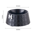 Ceramic pet bowl with diamond pattern and bow design in multiple colour options