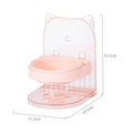Grey cat food bowl with protective cat ear design around rim for neck protection during feeding