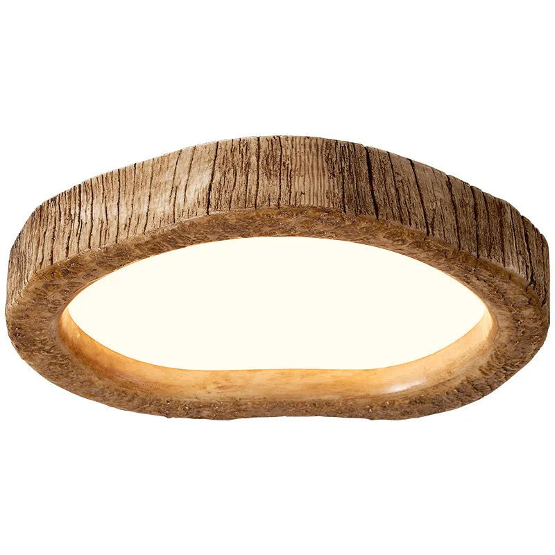 New Chinese style wood grain finish ceiling lamp in round shape