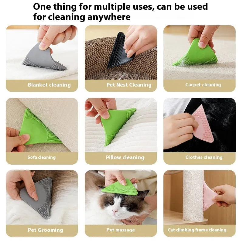 PTE pet hair scraper brush in four colour options for grooming and fabric cleaning