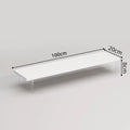 Acrylic and wood computer riser desk storage rack in black, white, walnut or teak, 40cm to 120cm long