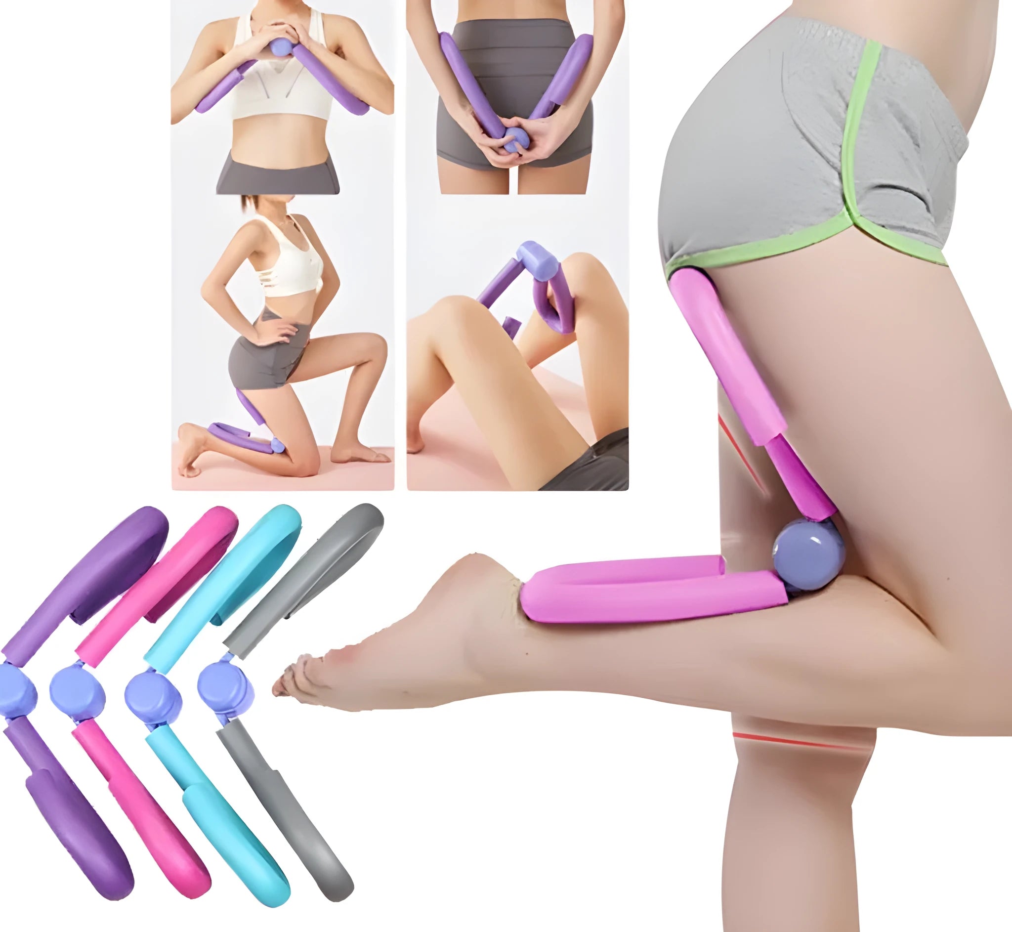 Pink PVC leg exercise machine with steel spring for thigh arm chest workouts