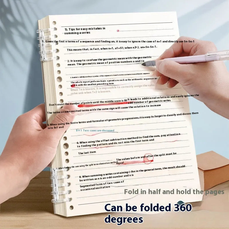 A5 thickened loose-leaf notebook with detachable coil and cute cover, 60 sheets, student stationery