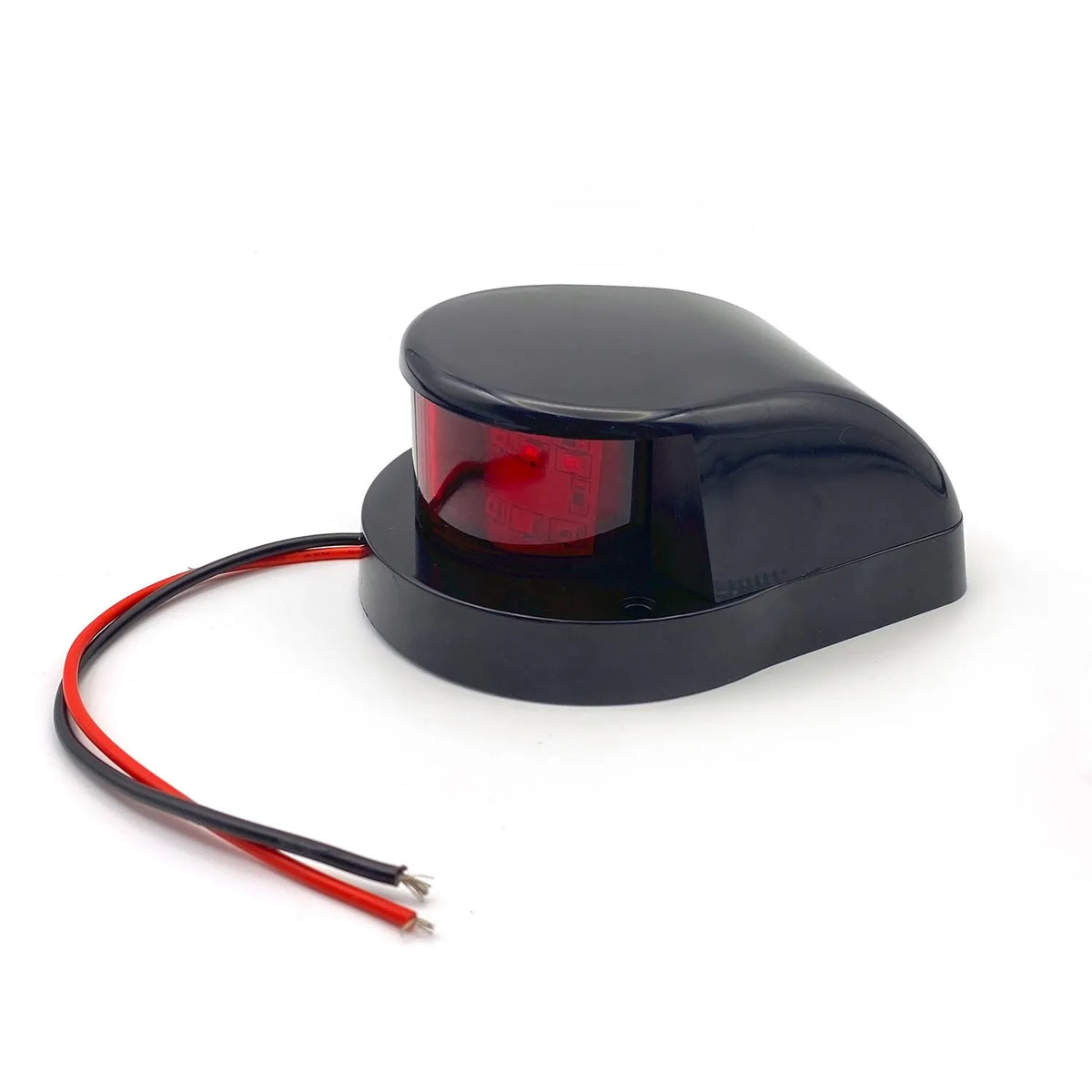 12LED marine navigation light in black housing with red and green LEDs, 26x10mm size for yachts and boats