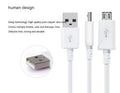 Black and white Android smartphone Micro USB data cable with 1 metre length for charging and data transfer