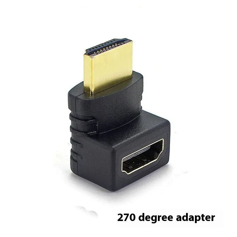 270 degree HDMI adapter cable square bent up and down for laptop and TV use