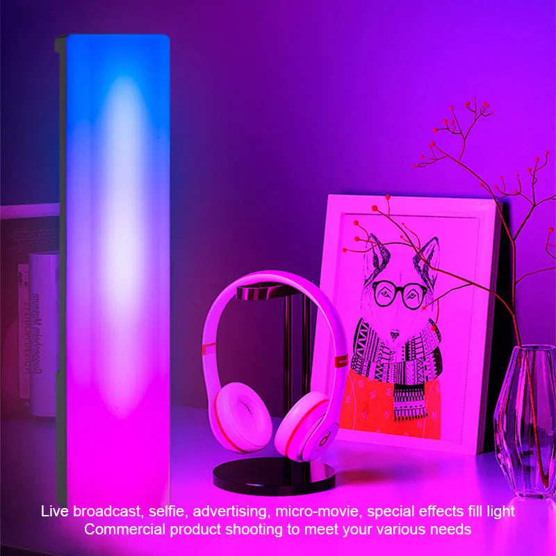 3D RGB voice-activated rhythm ambiance lamp in black or white shell with USB cable