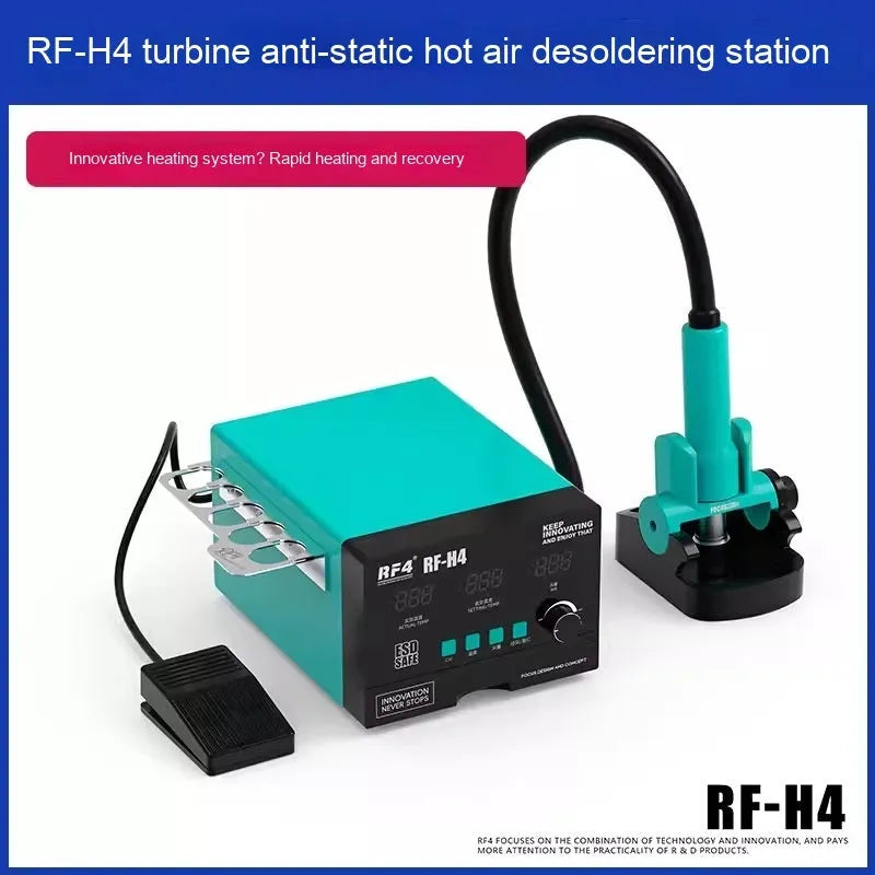 RF4H2 digital display hot air gun station with three nozzles for BGA chip repair