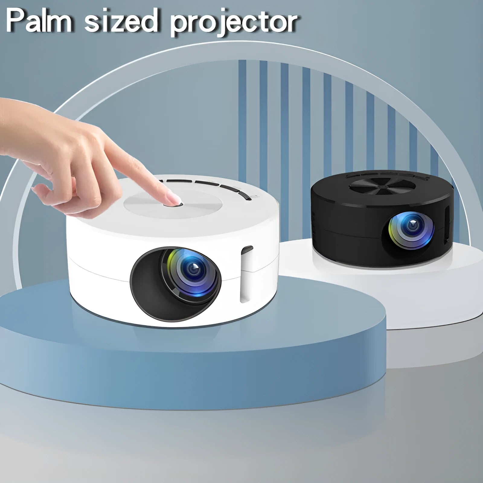 Portable wired same-screen projector for mobile phones in black and white