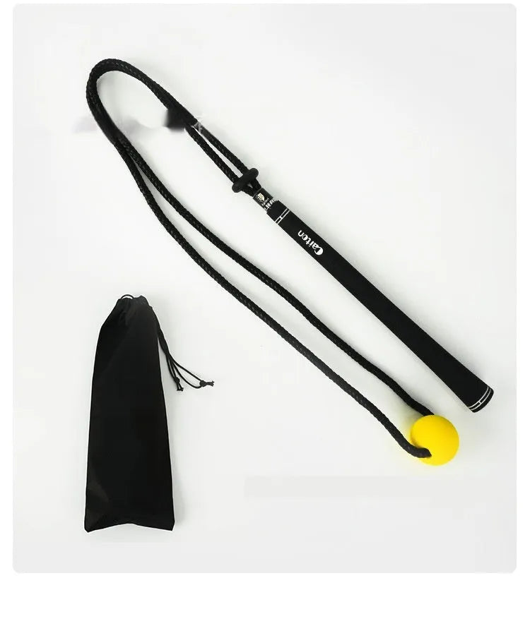 Black silicone golf swing training rope for physical correction practice