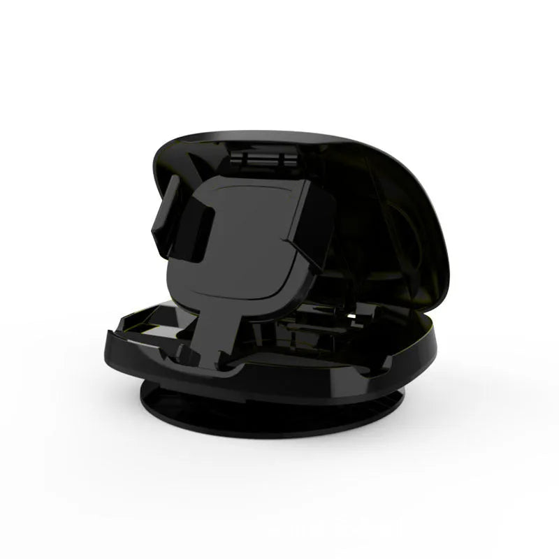 Black universal rotating suction cup car bracket for mobile phones and GPS devices