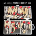 Metal sequin fishing lure kit with box iron and gold silver reflective false bait